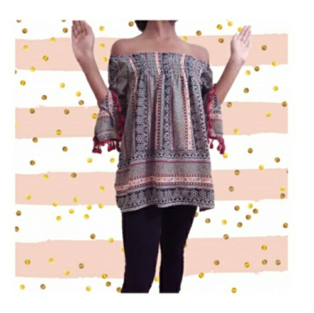 🎈PRICE DROP Girls Satin Flowers Hippie Blouse